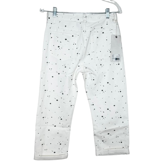 New Marc By Marc Jacobs White Annie Splash Dot Boyfriend Cut Jeans - Picture 6 of 7